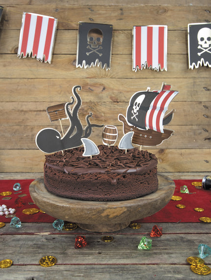 SET DE 6 DECORATIONS PIRATES POUR GATEAUX