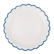ASSIETTES FESTONNEES FLEUR BLEUE  XXL 30.5CM  X 8