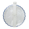 ASSIETTES FESTONNEES FLEUR BLEUE  XXL 30.5CM  X 8