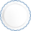 ASSIETTES FESTONNEES FLEUR BLEUE  XXL 30.5CM  X 8