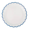ASSIETTES FESTONNEES FLEUR BLEUE  XXL 30.5CM  X 8