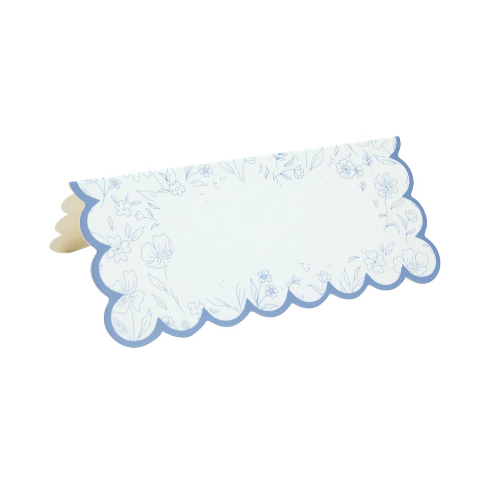 MARQUE-PLACES FESTONNES FLEUR BLEUE X 8PCS