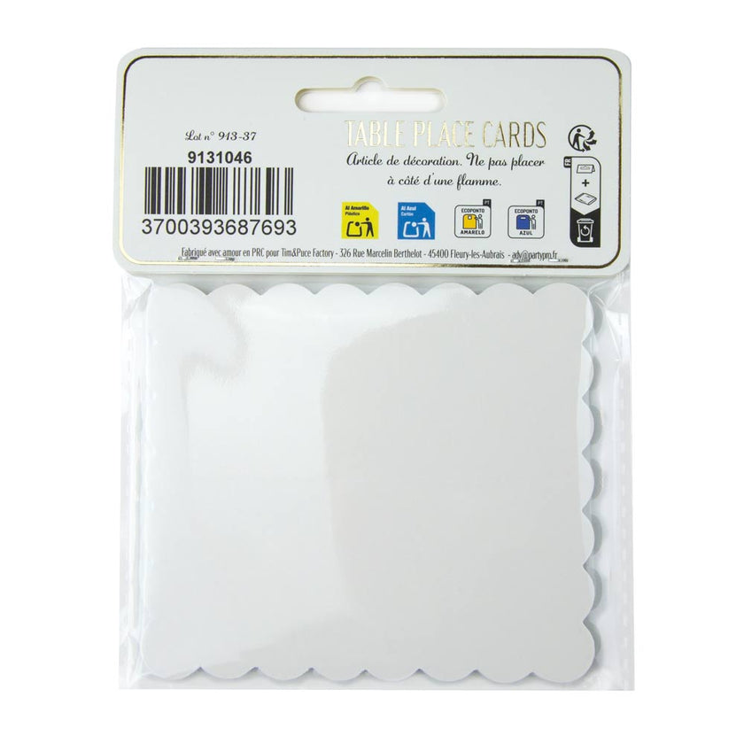 MARQUE-PLACES FESTONNES FLEUR BLEUE X 8PCS