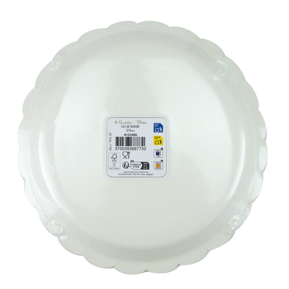 ASSIETTES FESTONNEES CALL ME MADAME 23CM X 8