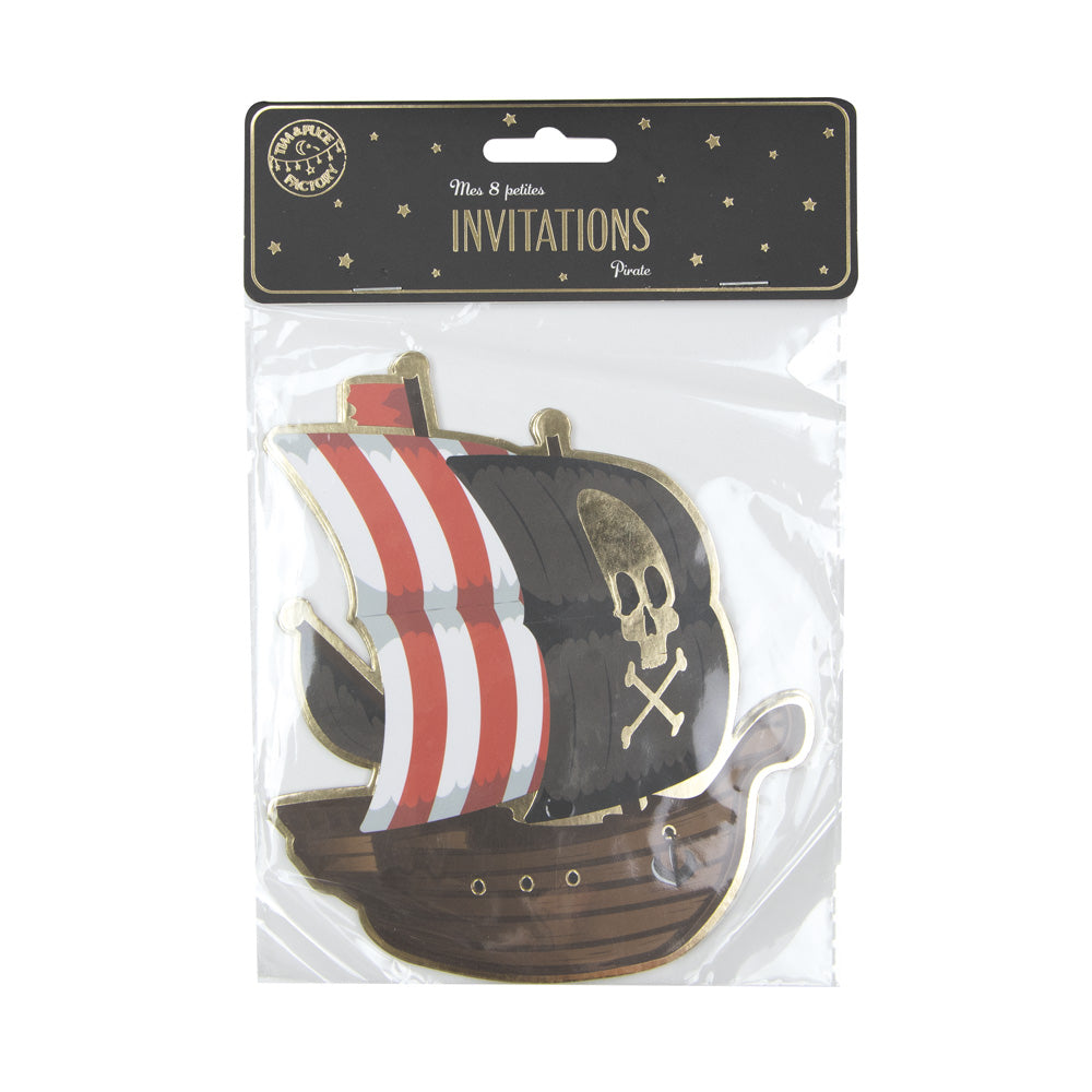 SET DE 8 INVITATIONS PIRATE