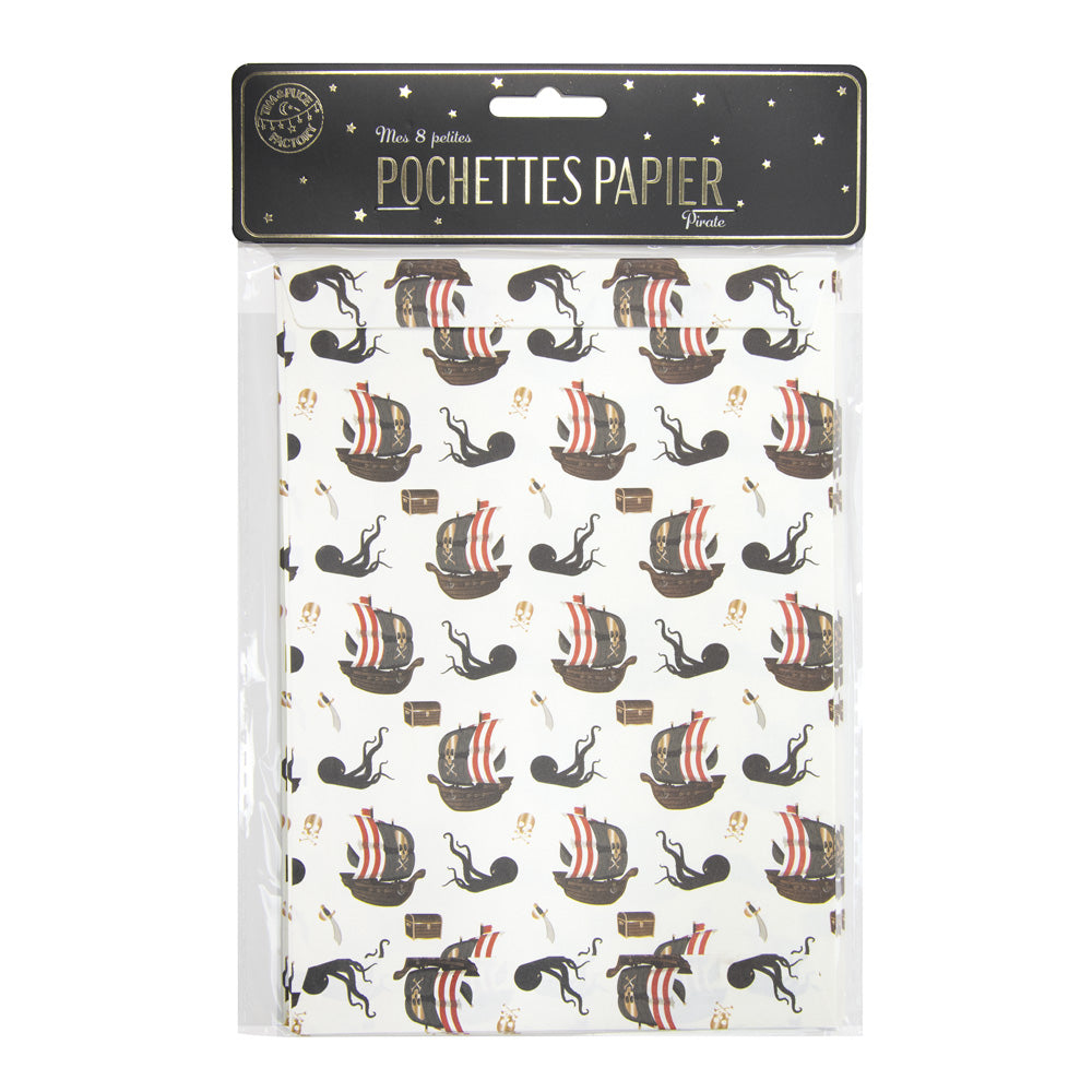 POCHETTES PAPIER PIRATE X 8PCS