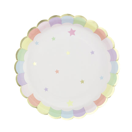 ASSIETTES FESTONNEES 23CM ROSE PASTEL X 8