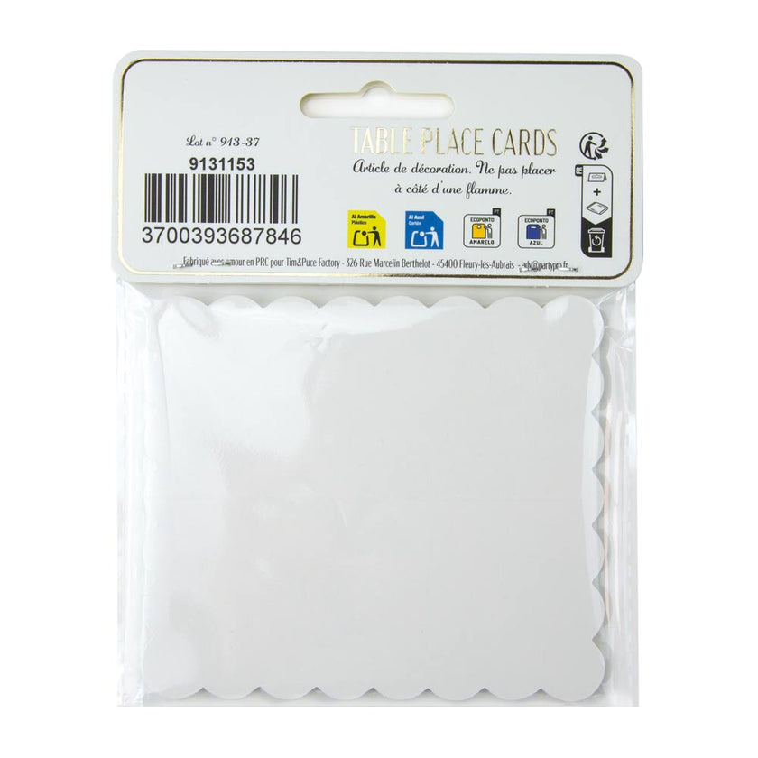 MARQUE PLACES FESTONNES FOUGERE WHITE X 8PCS