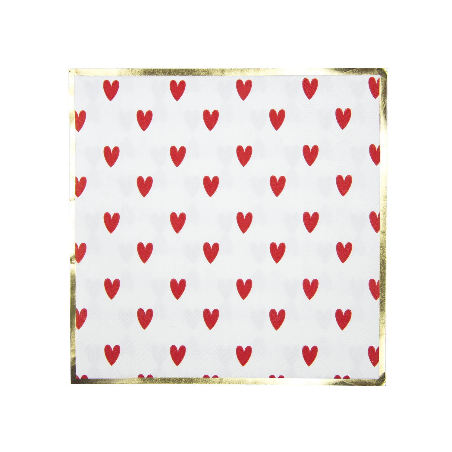 SERVIETTES 33X33CM COEURS ROUGES X 16