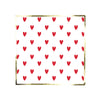 SERVIETTES 33X33CM COEURS ROUGES X 16