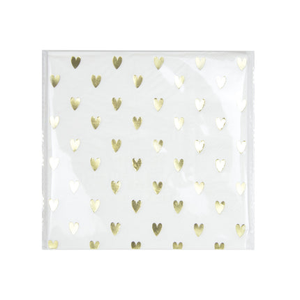 SERVIETTES COEURS DORES X 16