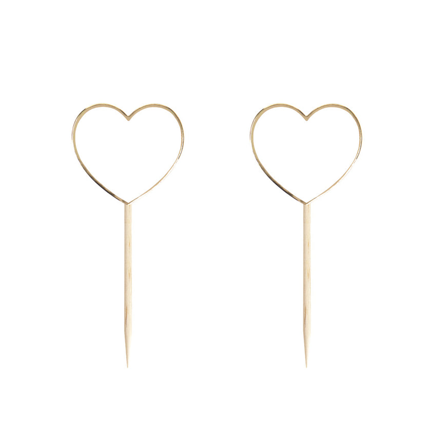 PICS A COCKTAIL COEURS BLANCS ET OR X 10