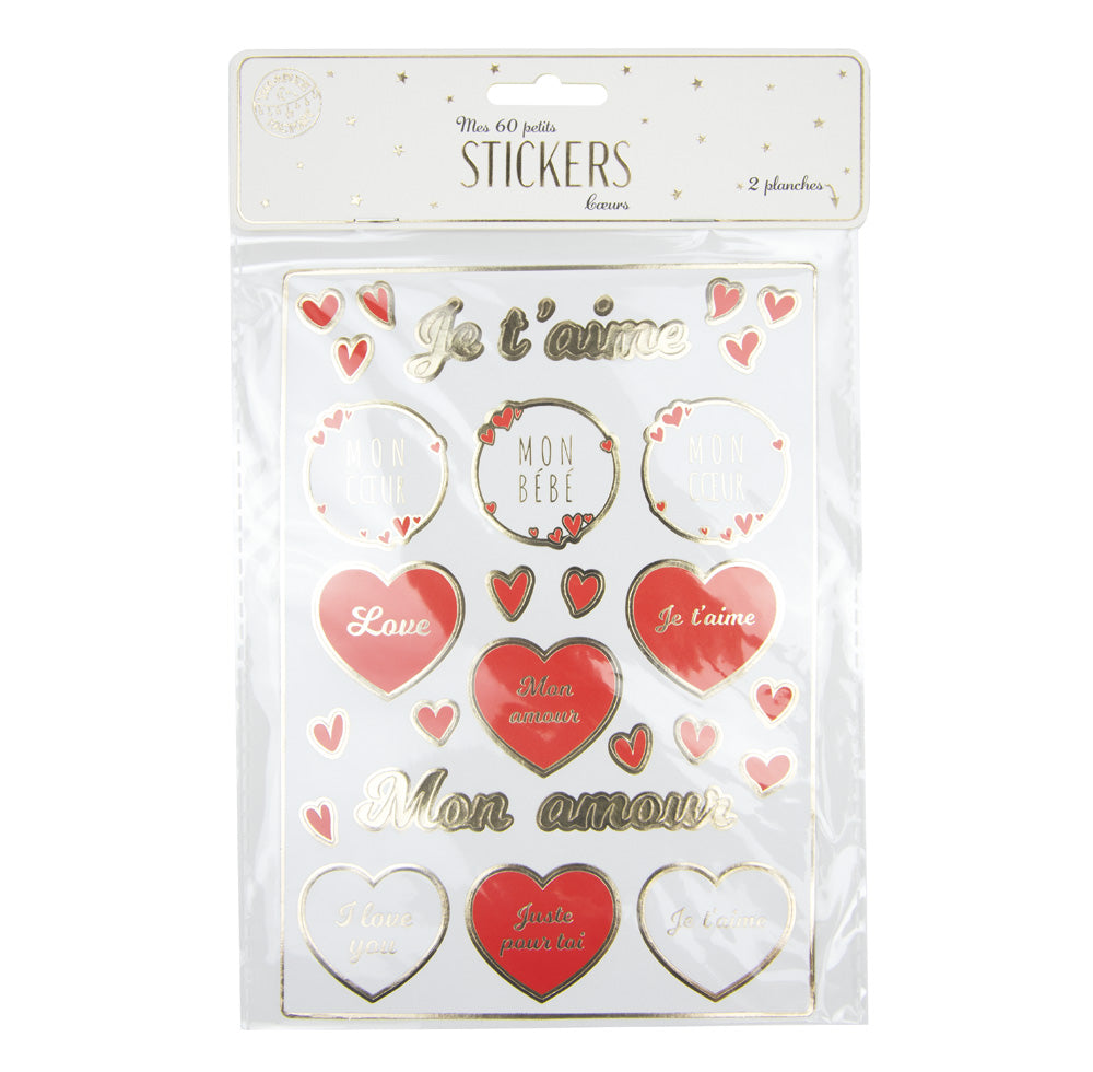 STICKERS COEURS X 60PCS