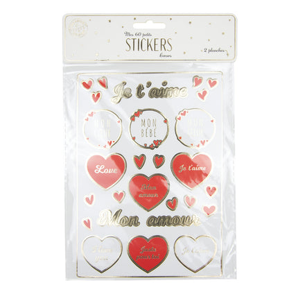 STICKERS COEURS X 60PCS
