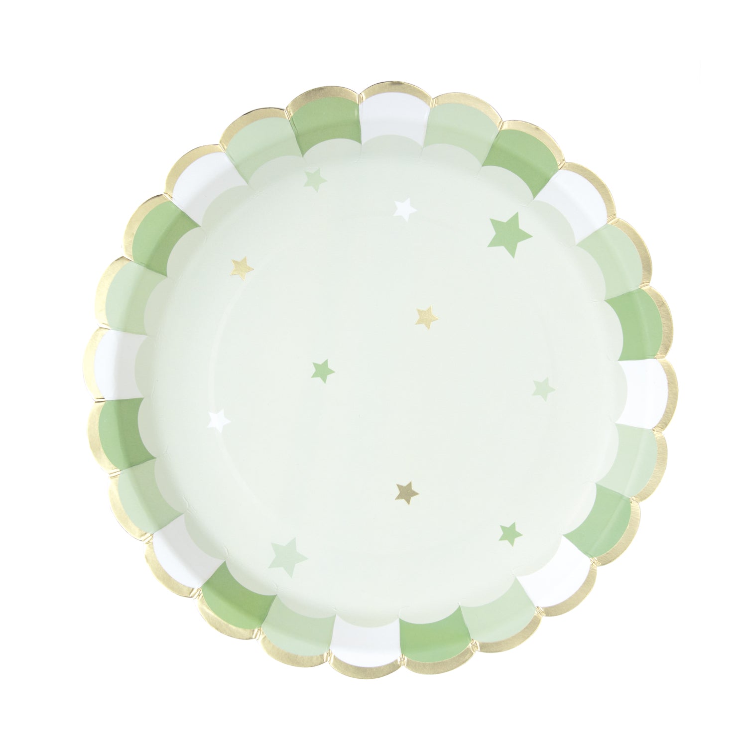 ASSIETTES FESTONNEES 23CM VERT PASTEL X 8