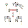 SET DE 6 DECORATIONS CHEVAL D'AMOUR POUR GATEAUX