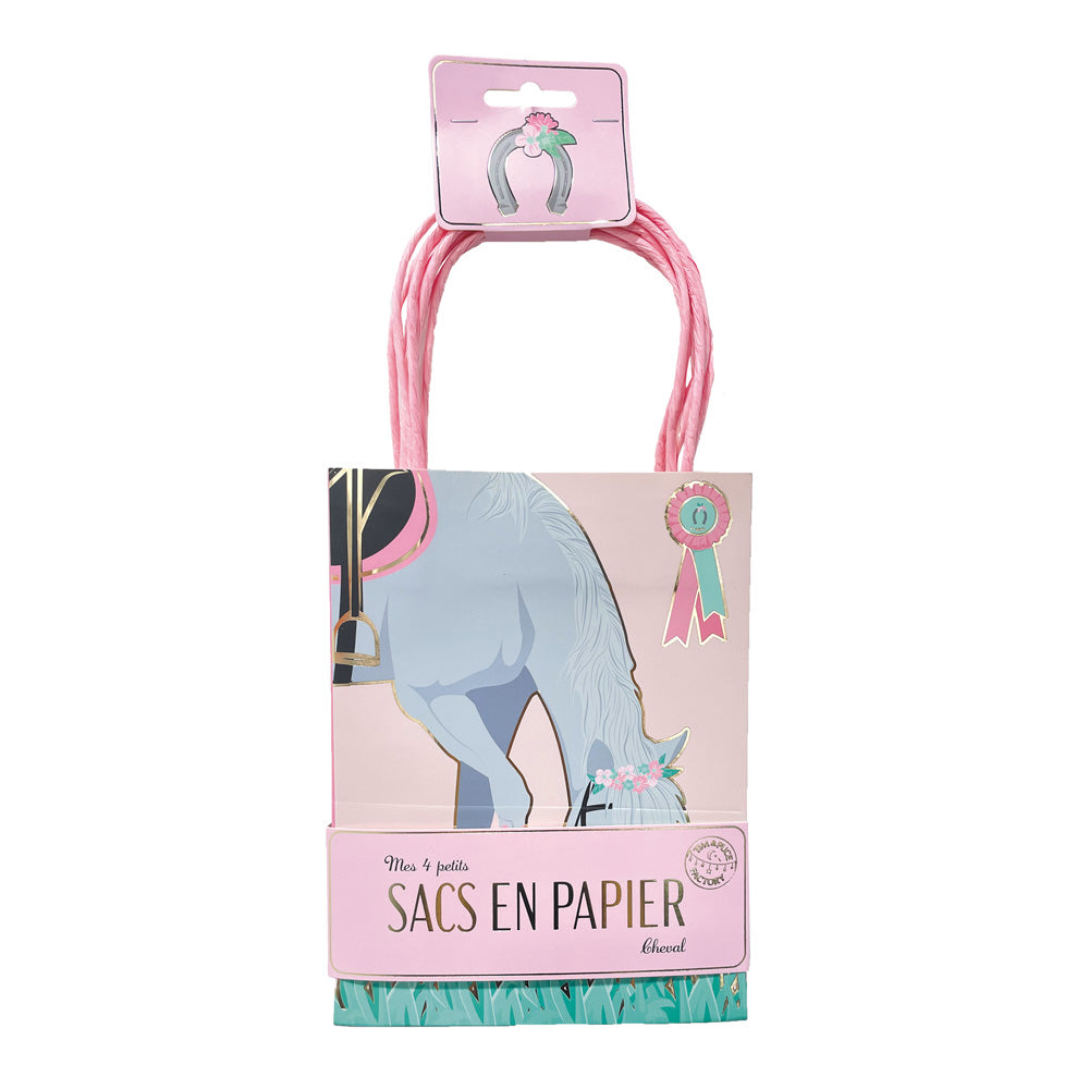 SACS PAPIER CHEVAL D'AMOUR X 4