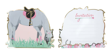 SET DE 8 INVITATIONS CHEVAL D'AMOUR