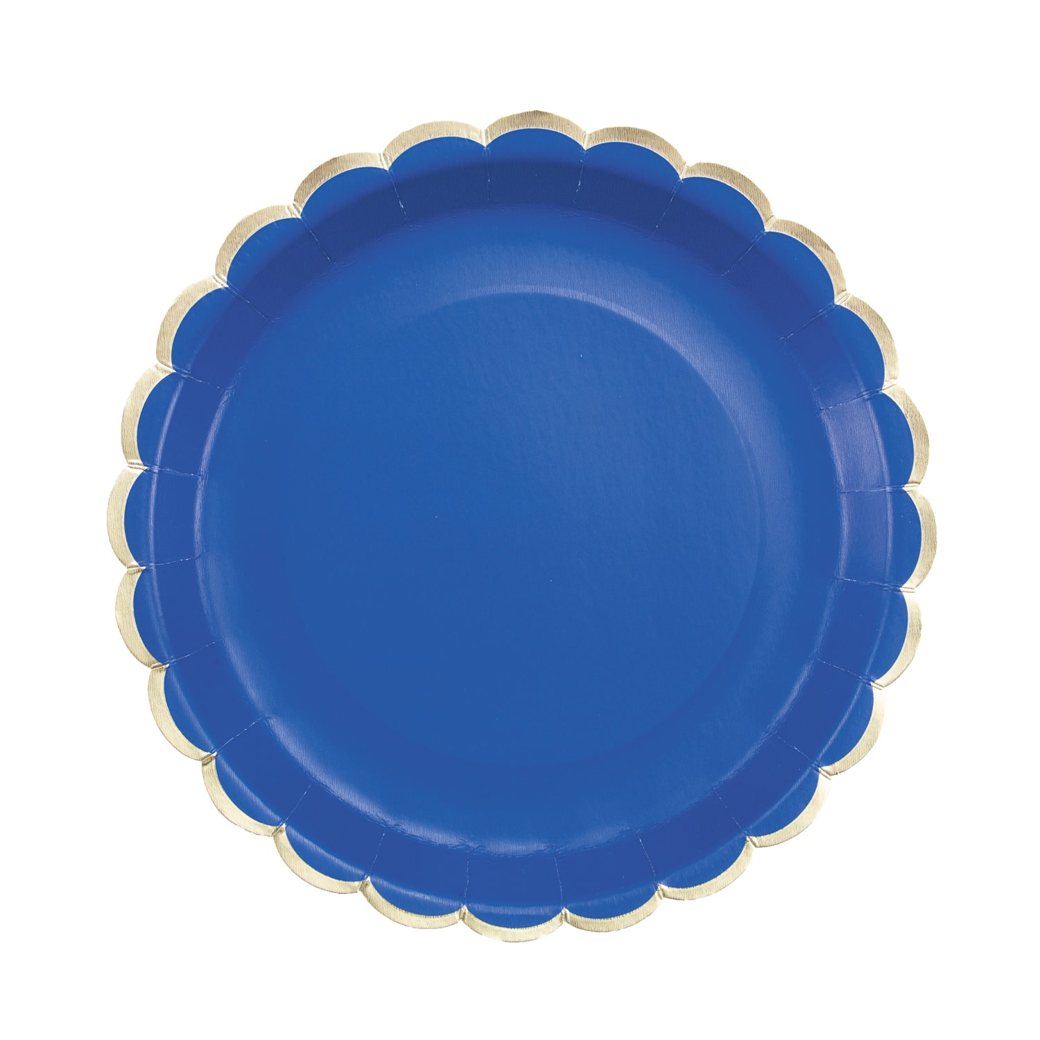 ASSIETTES FESTONNEES 23CM BLEU MAJORELLE ET OR X 8