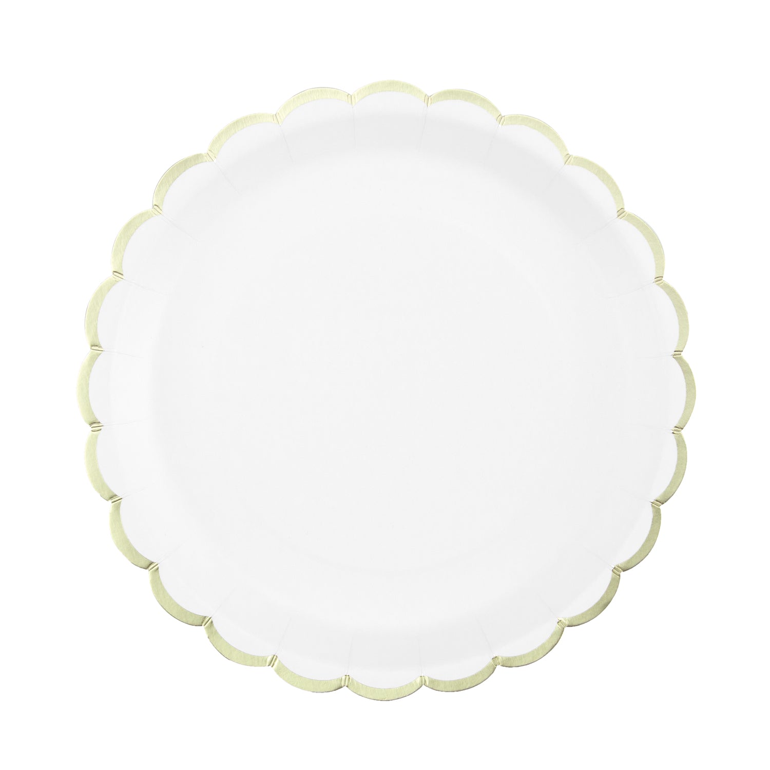 ASSIETTES FESTONNEES 23CM BLANCHES ET OR X 8