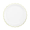 ASSIETTES FESTONNEES 23CM BLANCHES ET OR X 8