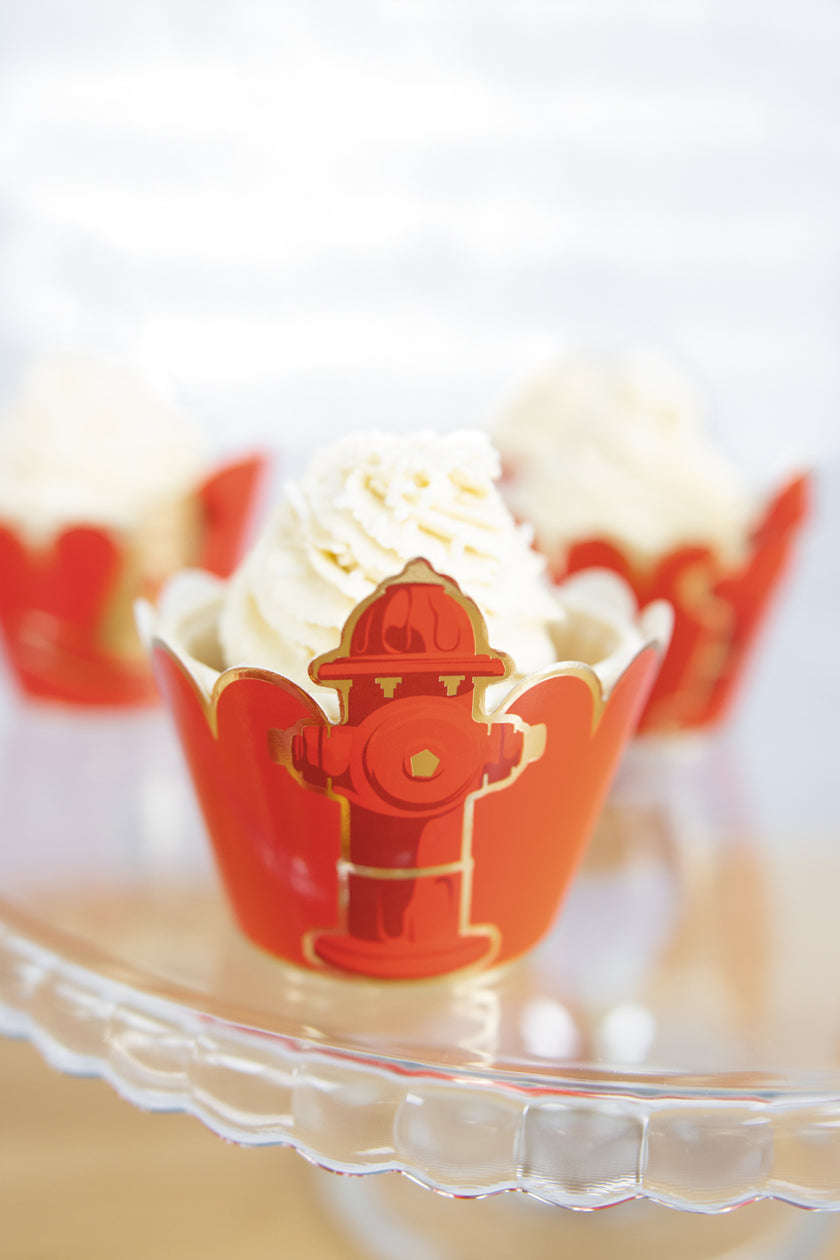 CUPCAKE WRAPPERS POMPIERS X 6