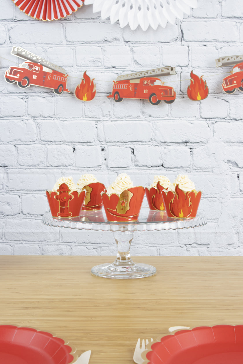 CUPCAKE WRAPPERS POMPIERS X 6