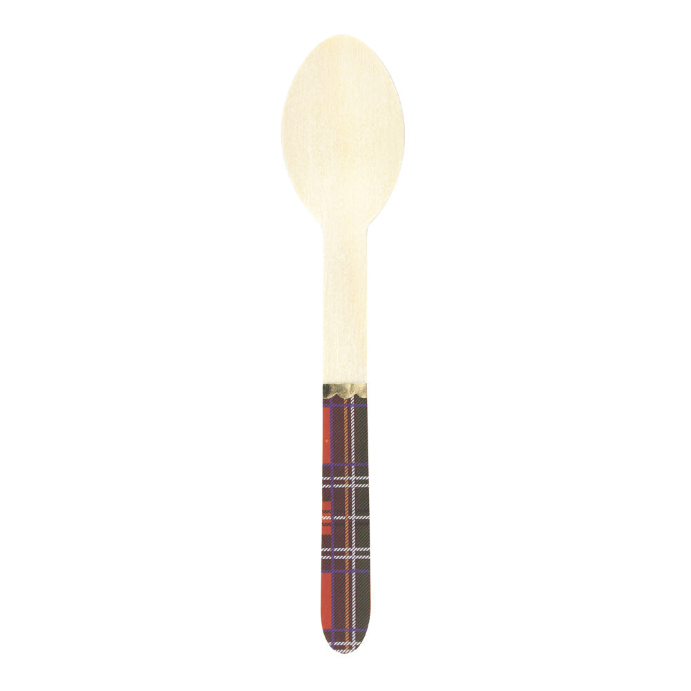 PETITES CUILLERES EN BOIS TARTAN X 8
