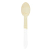 PETITES CUILLERES EN BOIS BLANCHES ET OR X 8