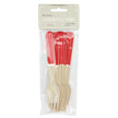 PETITES FOURCHETTES EN BOIS ROUGE ET OR X 8