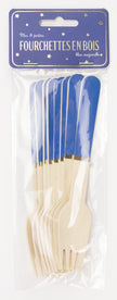 PETITES FOURCHETTES EN BOIS BLEU MAJORELLE X 8