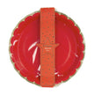 ASSIETTES FESTONNEES 23CM ROUGES ET OR X 8