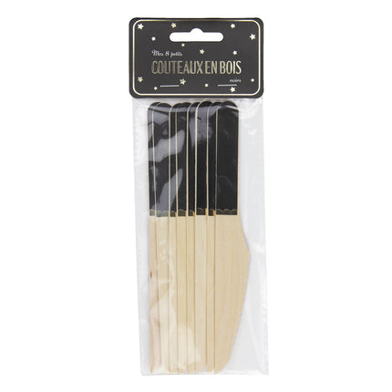 PETITS COUTEAUX EN BOIS NOIRS X 8