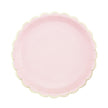 ASSIETTES FESTONNEES 23CM ROSE PASTEL ET OR X 8