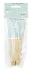 PETITES FOURCHETTES EN BOIS BLEU PASTEL X 8