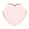 ASSIETTES COEUR ROSE PASTEL ET OR 19CM  X 8
