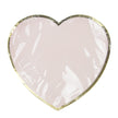 ASSIETTES COEUR ROSE PASTEL ET OR 19CM  X 8