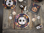 ASSIETTES FESTONNEES 23CM DIA DE LOS MUERTOS ET OR X 8