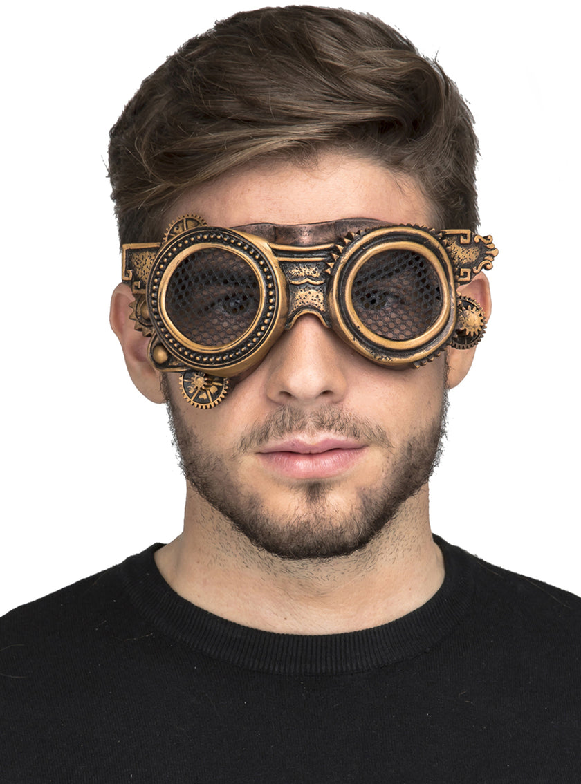 Lunettes Steampunk dorées adulte