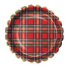 ASSIETTES FESTONNEES 23CM TARTAN  ET OR X 8