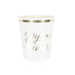 GOBELETS 200ML JOYEUX ANNIVERSAIRE OR X 8