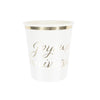 GOBELETS 200ML JOYEUX ANNIVERSAIRE OR X 8