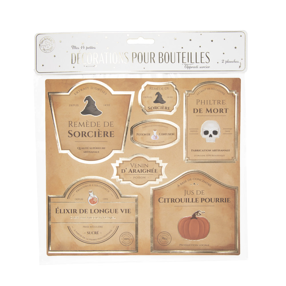DECORATIONS POUR BOUTEILLES APPRENTI SORCIER X 14PCS