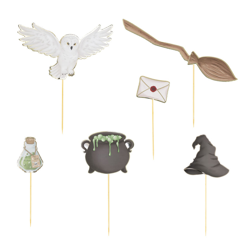 SET DE 6 DECORATIONS APPRENTI SORCIER POUR GATEAUX