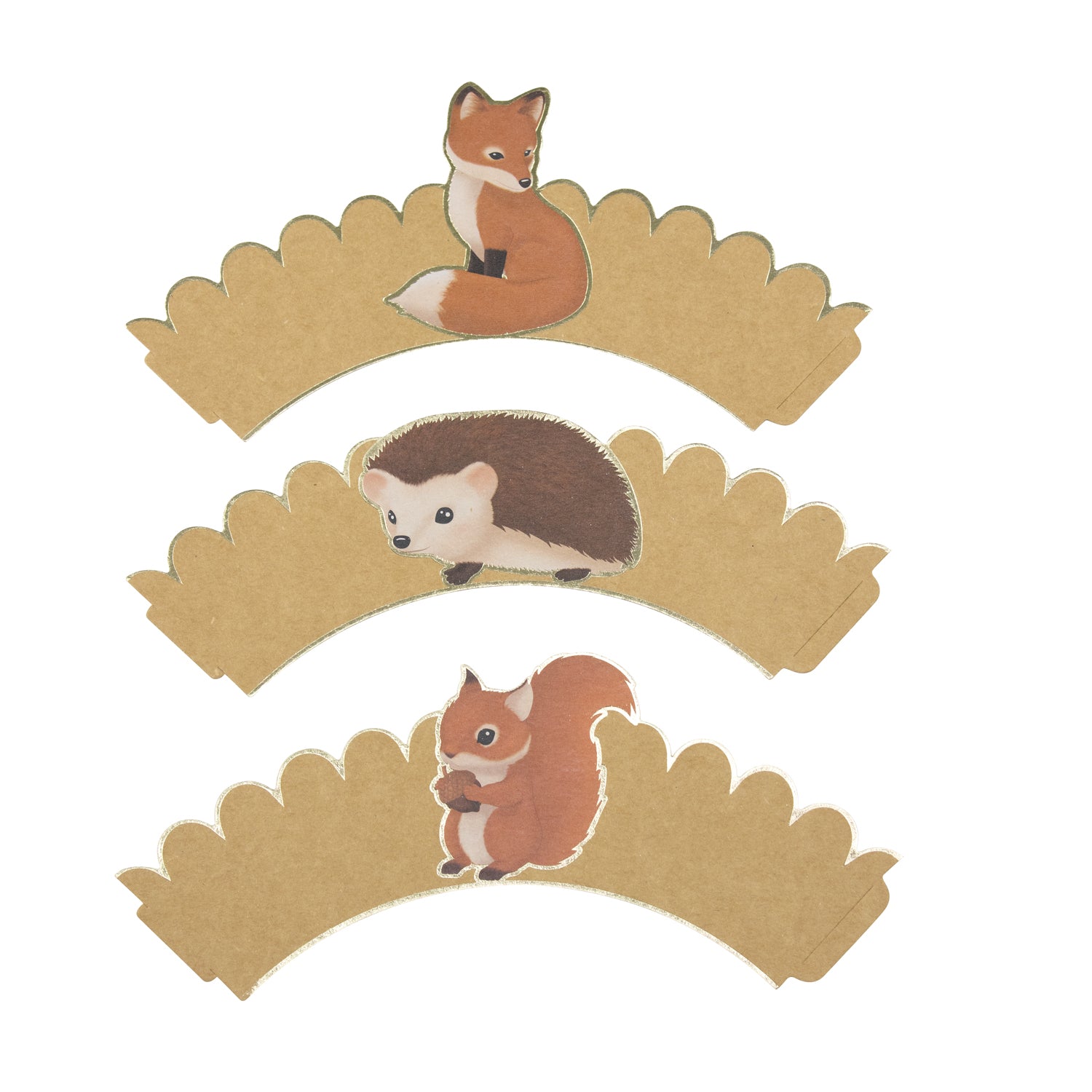 CUPCAKE WRAPPERS WOODLAND X 6