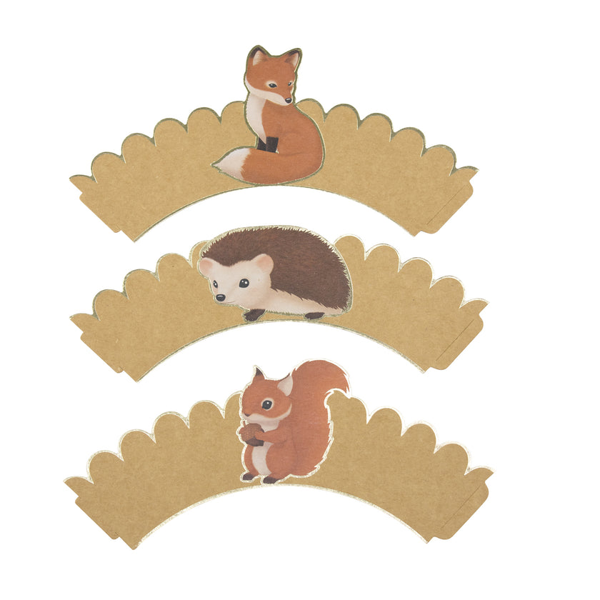 CUPCAKE WRAPPERS WOODLAND X 6