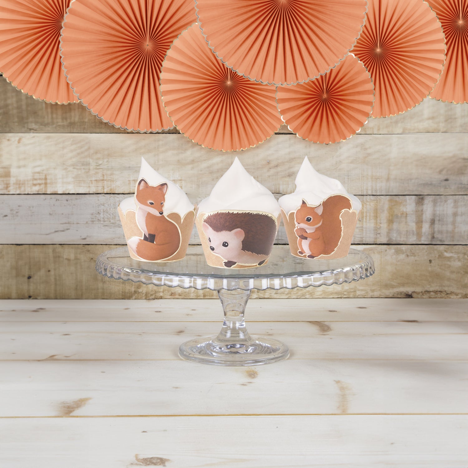 CUPCAKE WRAPPERS WOODLAND X 6
