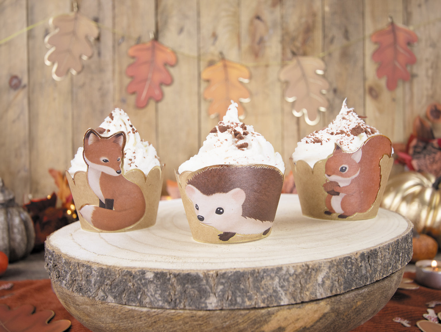 CUPCAKE WRAPPERS WOODLAND X 6