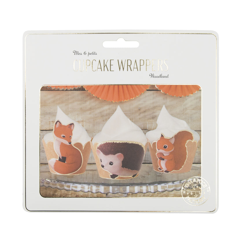 CUPCAKE WRAPPERS WOODLAND X 6