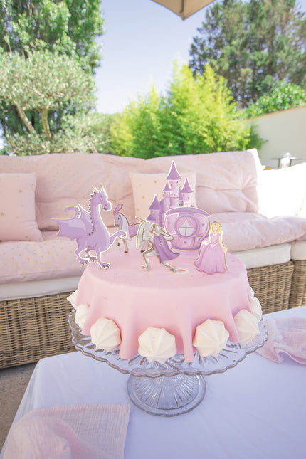 SET DE 6 DECORATIONS PRINCESSE POUR GATEAUX